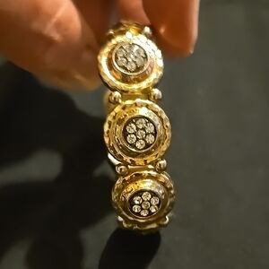 Vintage Elegant Gold and Silver With Gemstone Accents Bracelet